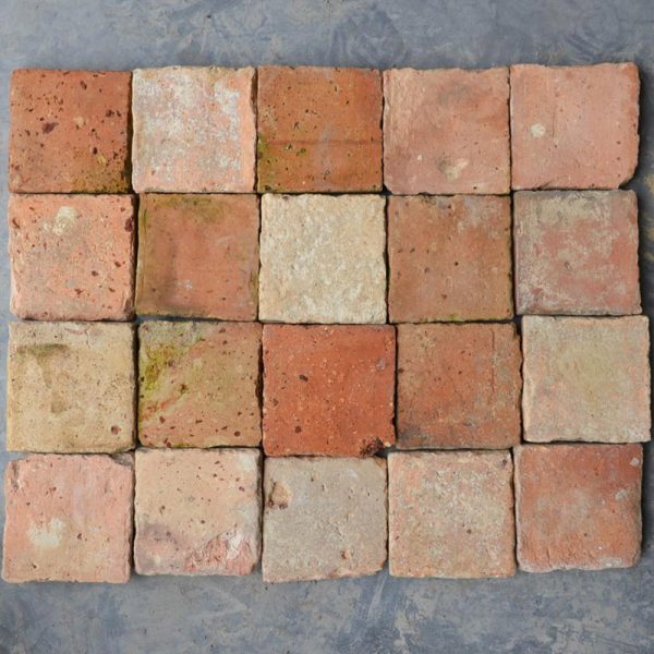 Old reclaimed terracotta tile 12×12 cm